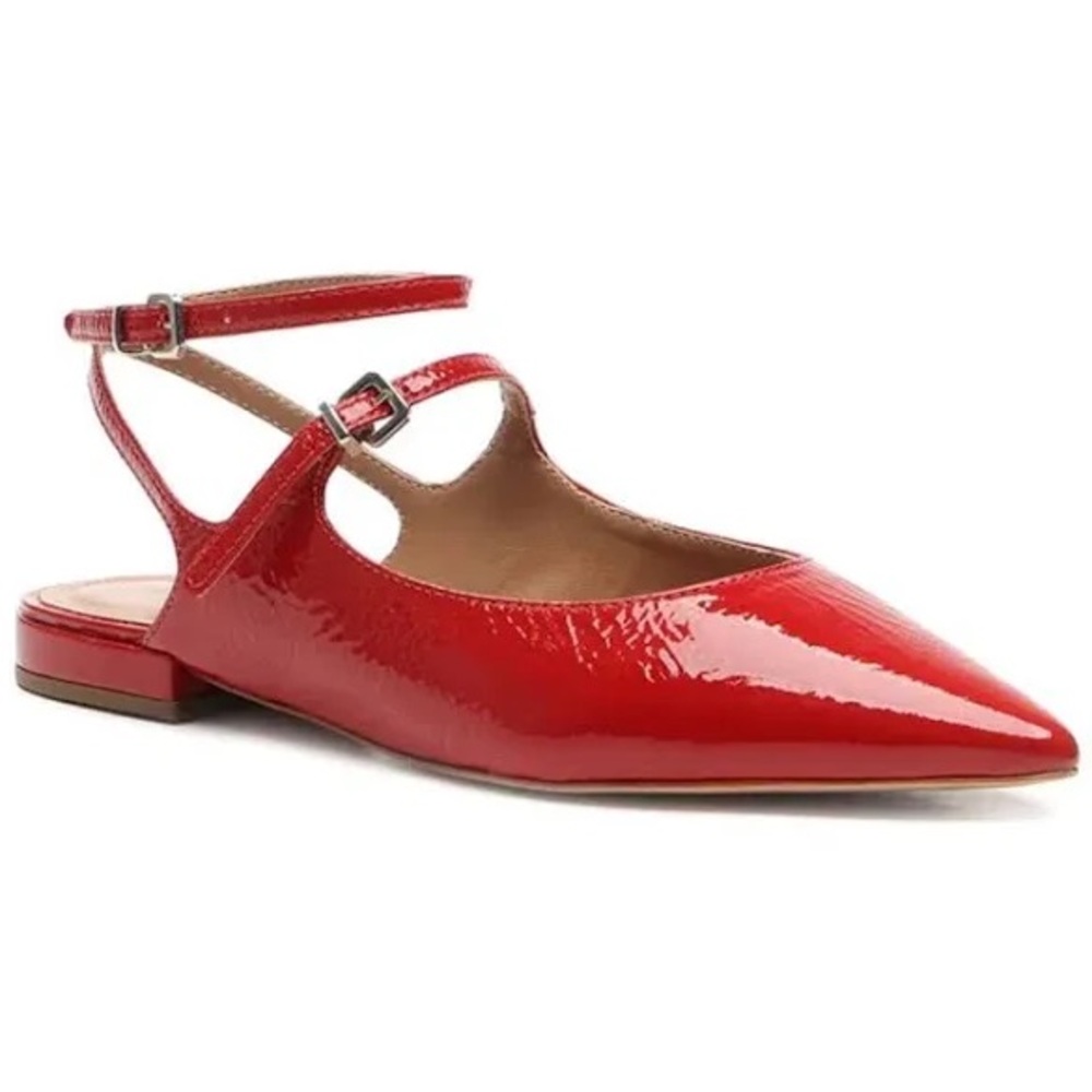 NEW! Vincenzo Bernie Red Patent Leather Flats